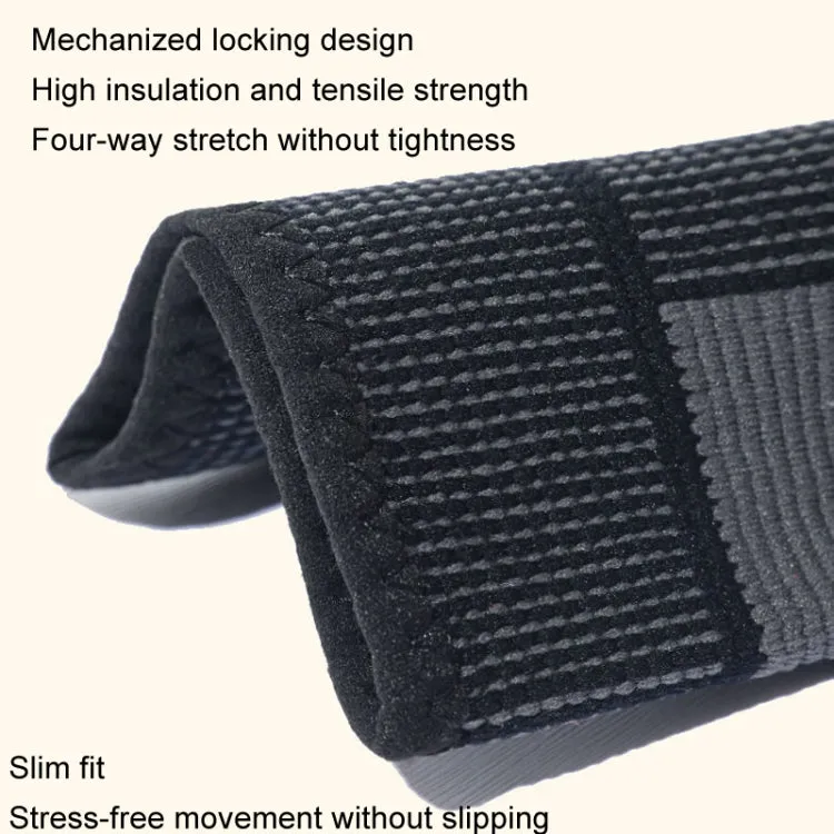 1pair Anti-Slip Compression Straps Keep Warm And Lengthen Knee Pads, Size: M(Mugwort Black)