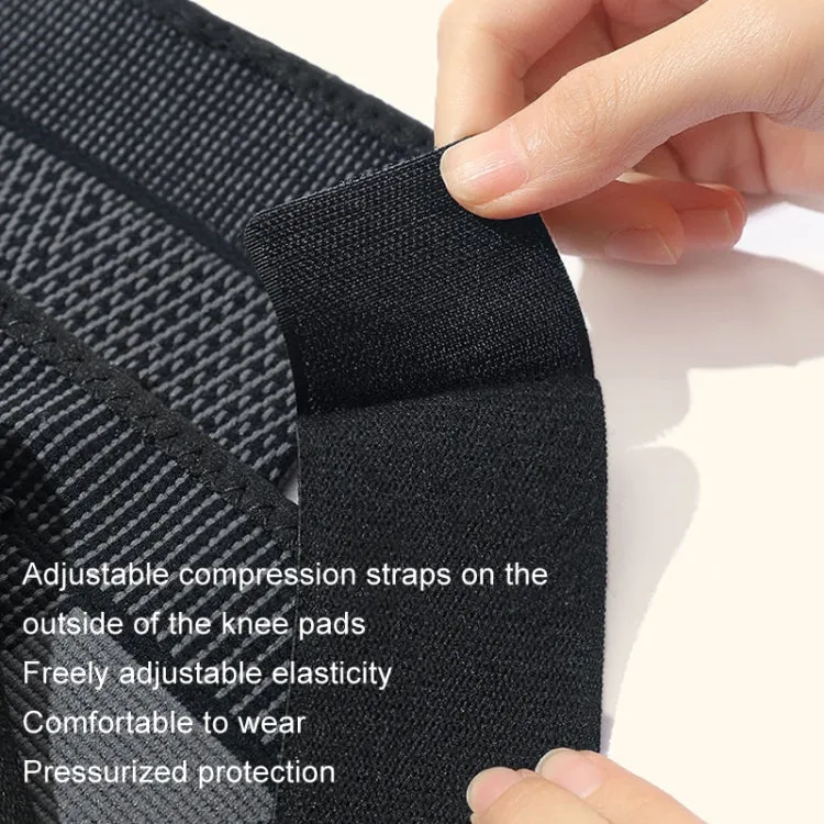 1pair Anti-Slip Compression Straps Keep Warm And Lengthen Knee Pads, Size: M(Mugwort Black)