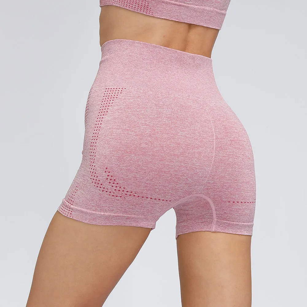 3 Piece Ladies Seamless Vital Yoga Workout Sport Pants Bra Gym Short Crop Top High Waist Running Leggings Sports Set