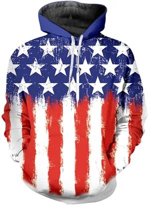 American Flag Hoodies for Men Women Cool Sweatshirts Pullover Hoodie with Designs