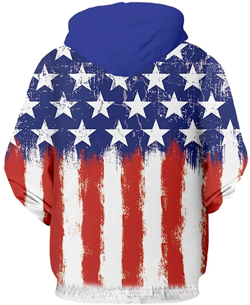 American Flag Hoodies for Men Women Cool Sweatshirts Pullover Hoodie with Designs