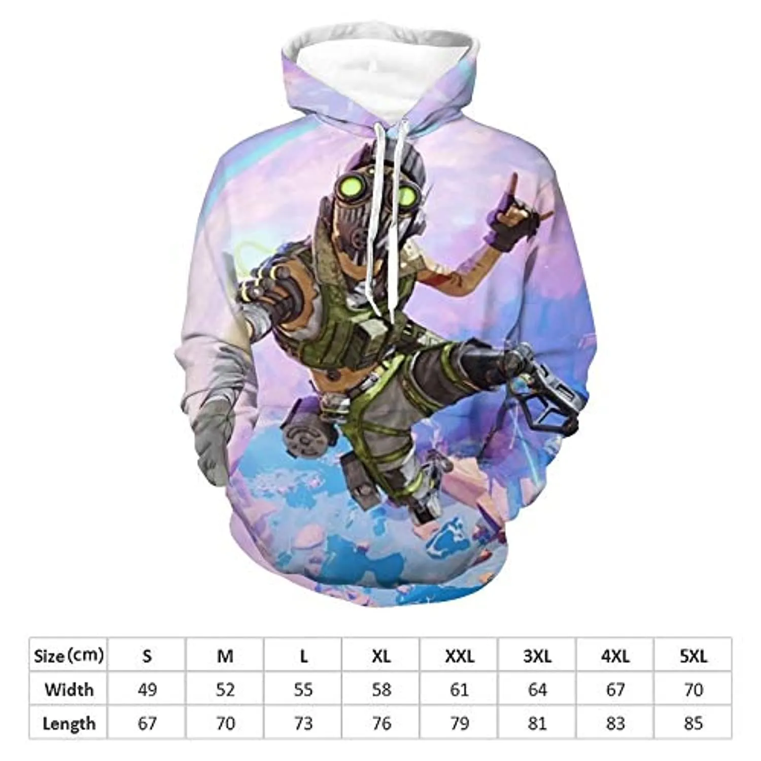 Apex Legends Hoodies - Octane Fashion 3D Print Drawsrting Pullover Gaming Hoodie