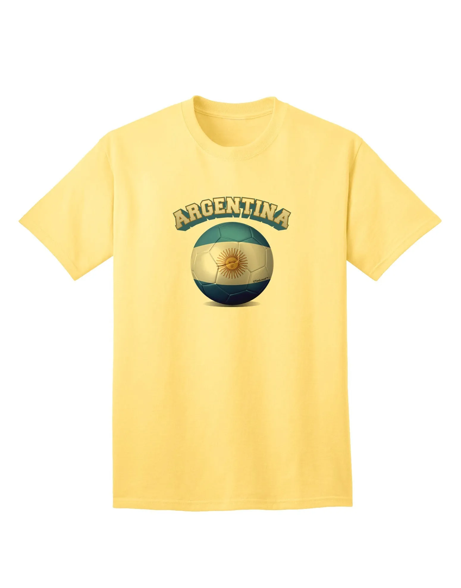 Argentina Flag Soccer Ball - Premium Adult T-Shirt for Sports Enthusiasts