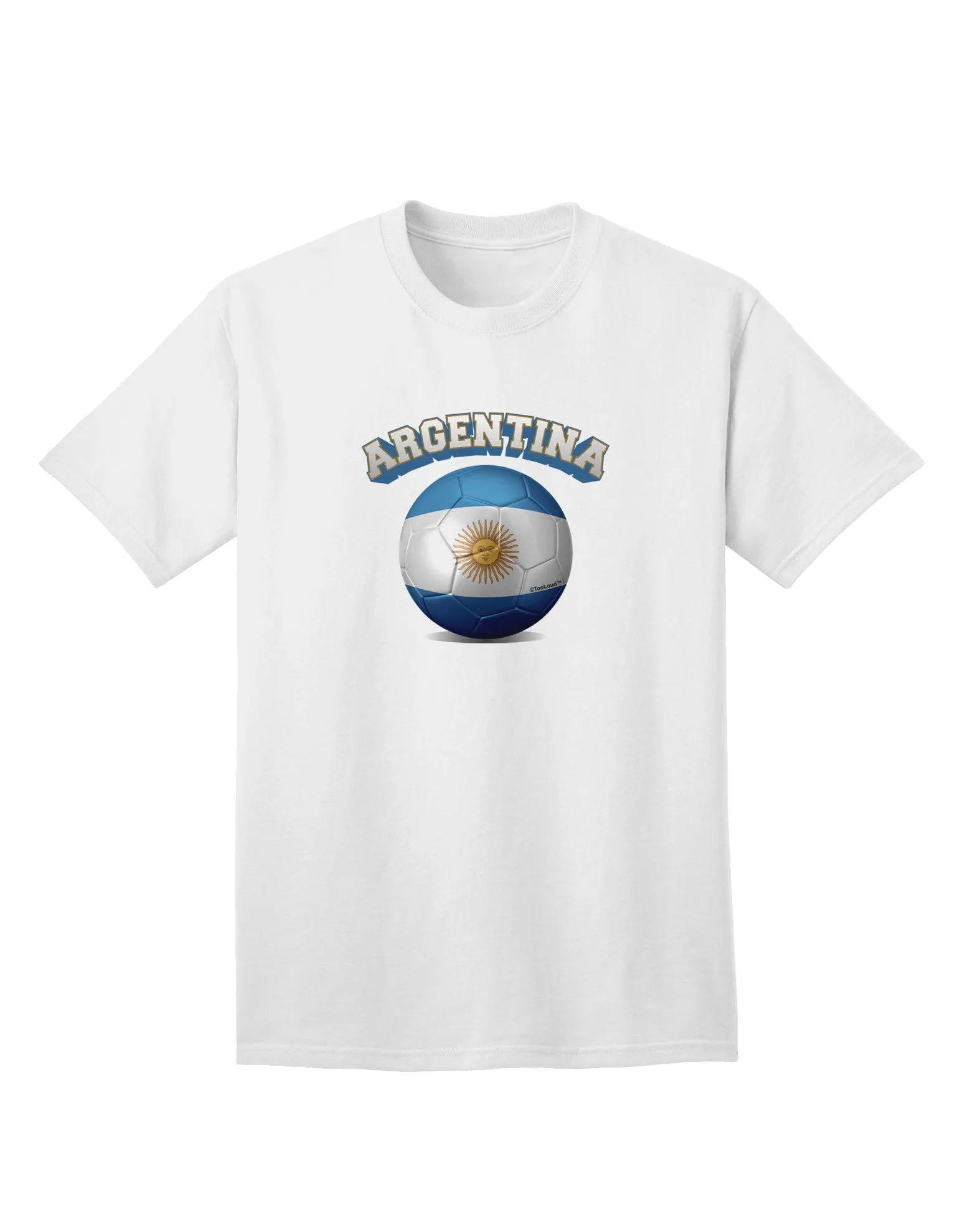 Argentina Flag Soccer Ball - Premium Adult T-Shirt for Sports Enthusiasts