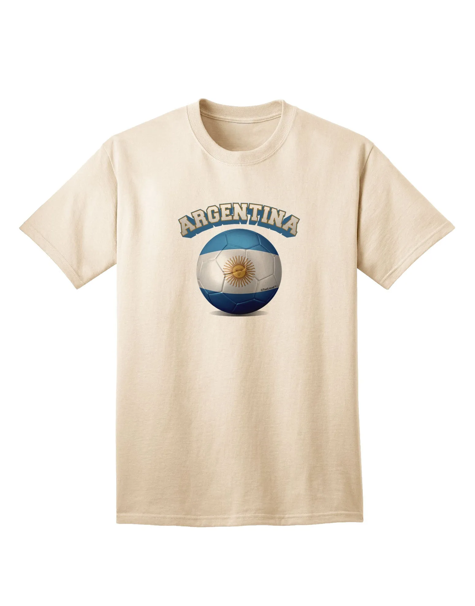 Argentina Flag Soccer Ball - Premium Adult T-Shirt for Sports Enthusiasts