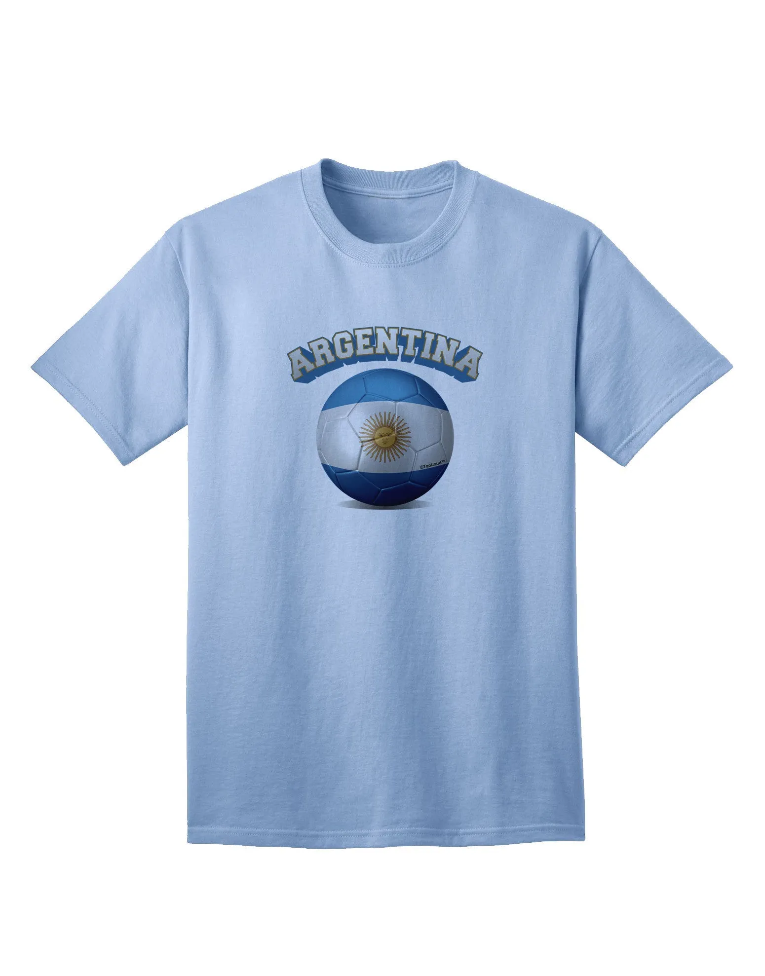 Argentina Flag Soccer Ball - Premium Adult T-Shirt for Sports Enthusiasts