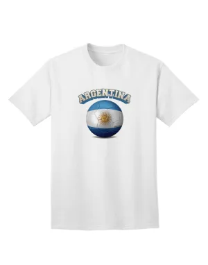 Argentina Flag Soccer Ball - Premium Adult T-Shirt for Sports Enthusiasts