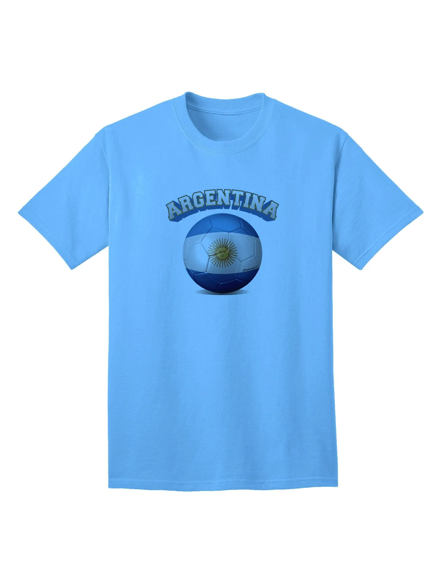 Argentina Flag Soccer Ball - Premium Adult T-Shirt for Sports Enthusiasts