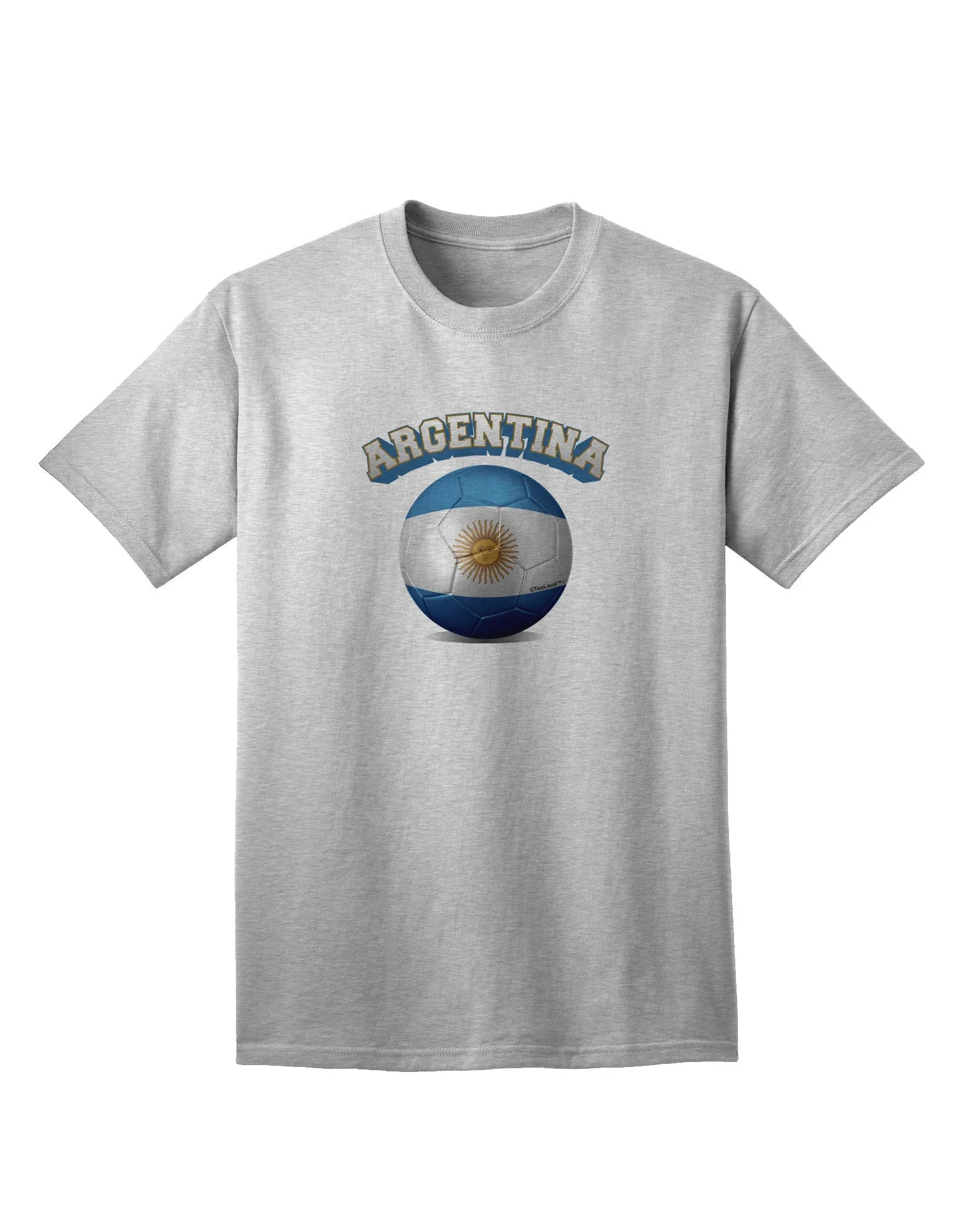 Argentina Flag Soccer Ball - Premium Adult T-Shirt for Sports Enthusiasts