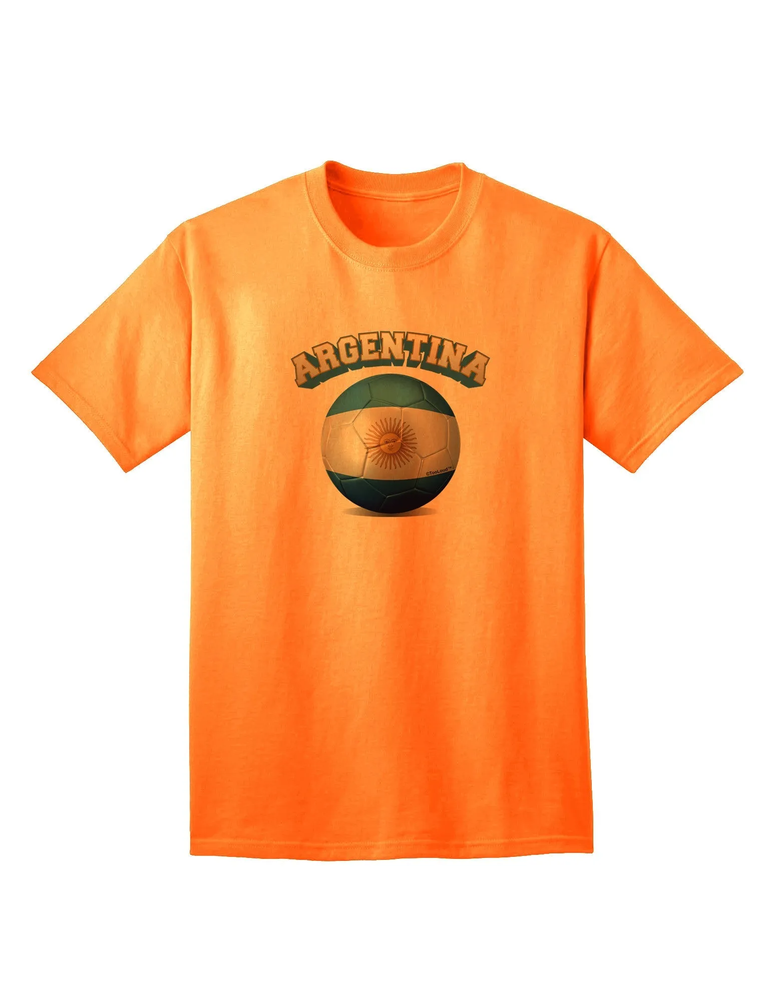 Argentina Flag Soccer Ball - Premium Adult T-Shirt for Sports Enthusiasts