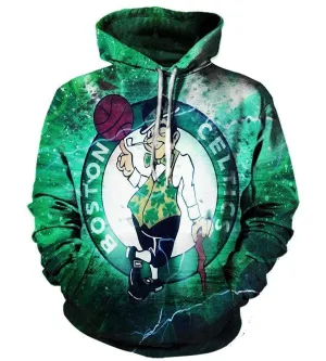 Basketball Boston Celtics Hoodies - Pullover Green Basketball 3D Hoodie