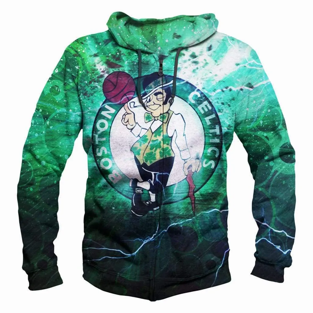 Basketball Boston Celtics Hoodies - Pullover Green Basketball 3D Hoodie