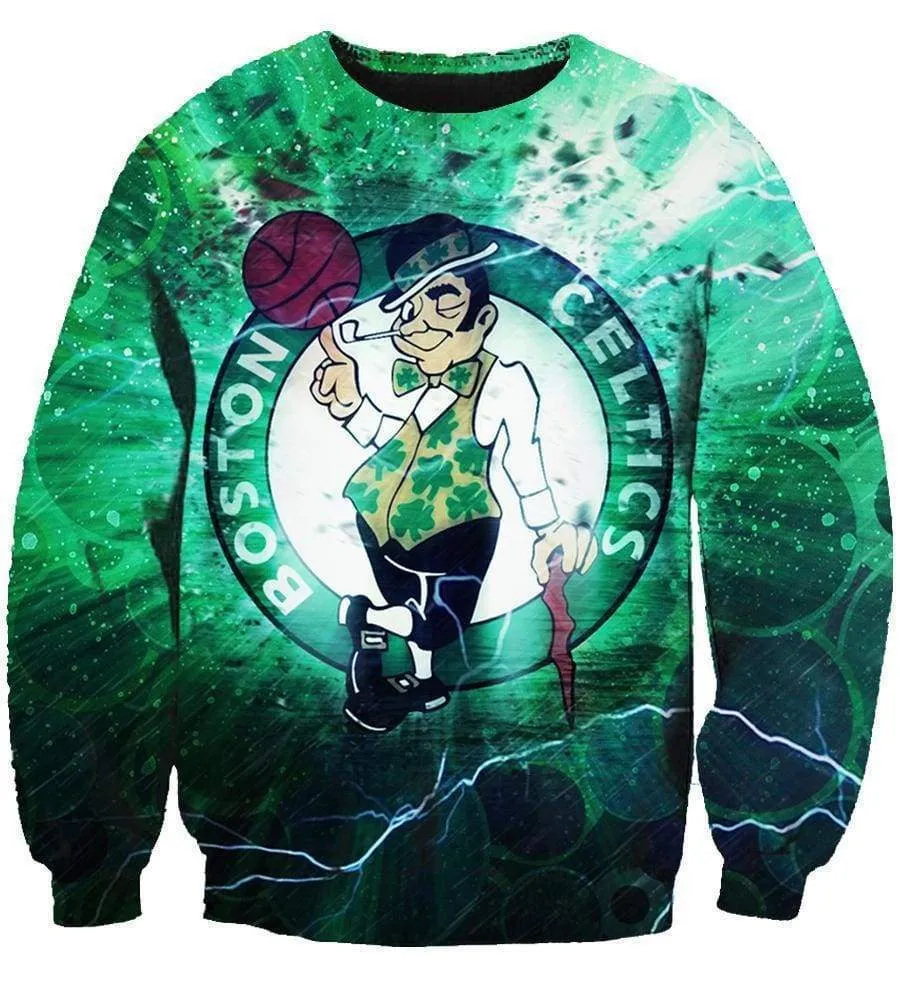 Basketball Boston Celtics Hoodies - Pullover Green Basketball 3D Hoodie