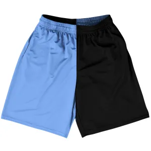 Blue Carolina And Black Quad Color Basketball Practice Shorts Made In USA