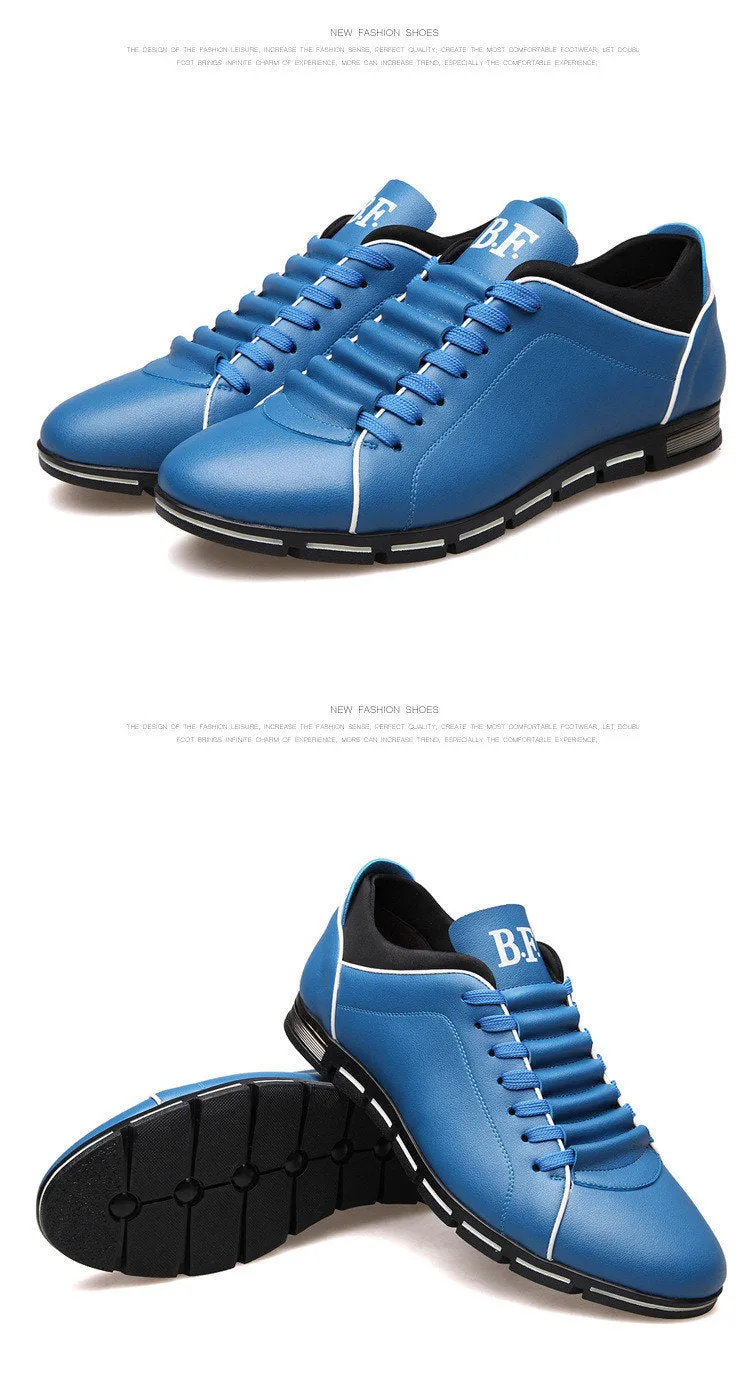 Casual Lace Up Leather Flat Loafer Shoes for Men