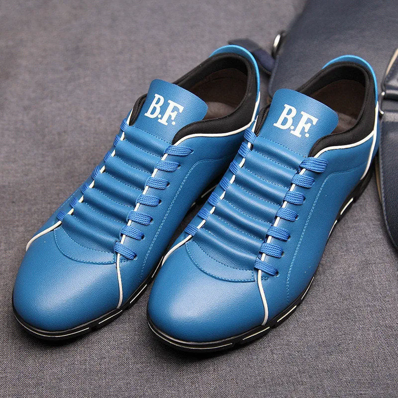 Casual Lace Up Leather Flat Loafer Shoes for Men