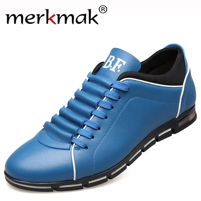 Casual Lace Up Leather Flat Loafer Shoes for Men
