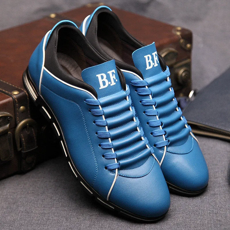 Casual Lace Up Leather Flat Loafer Shoes for Men