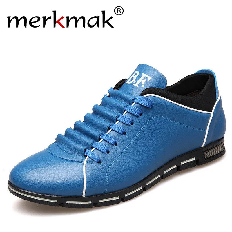 Casual Lace Up Leather Flat Loafer Shoes for Men