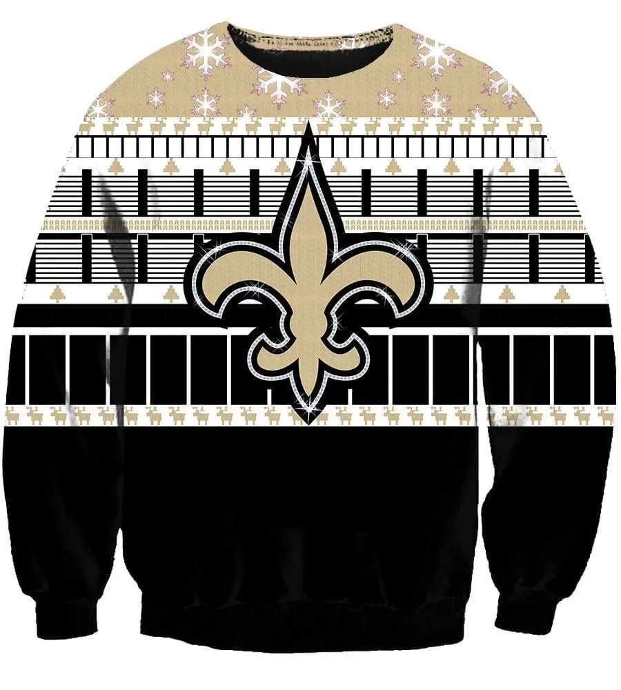 Christmas New Orleans Saints Sweatshirts - Black Sweatshirt