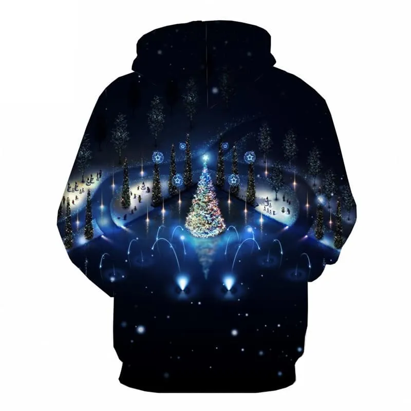Christmas Sweatshirts men New Year 3d Printed Christmas Tree Hoodie Print Black Hoody Anime
