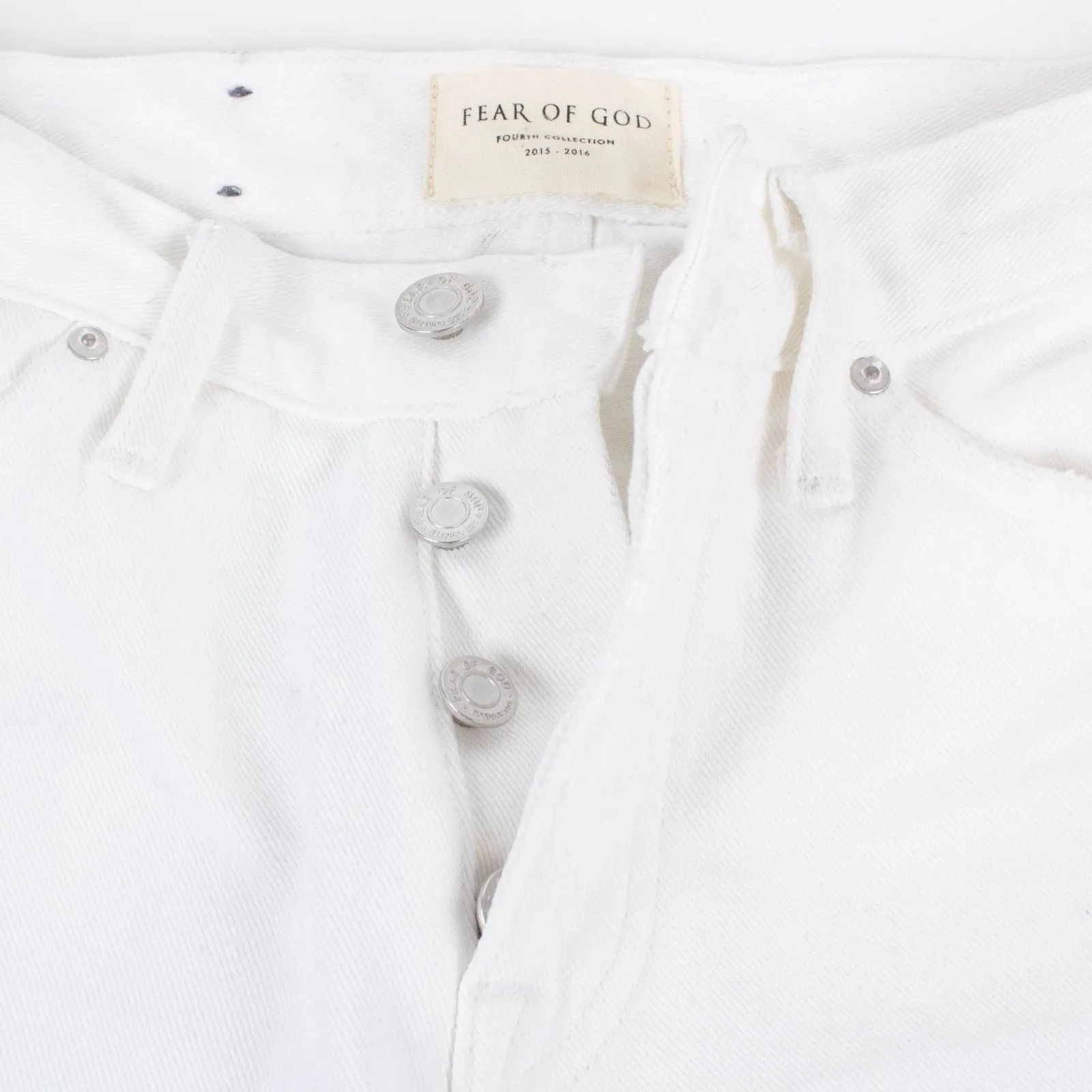 Fear Of God 'Fourth Collection' Distressed Jeans - White