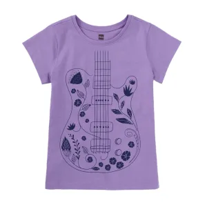 Floral Guitar Graphic Tee - Paisley Purple by Tea Collection
