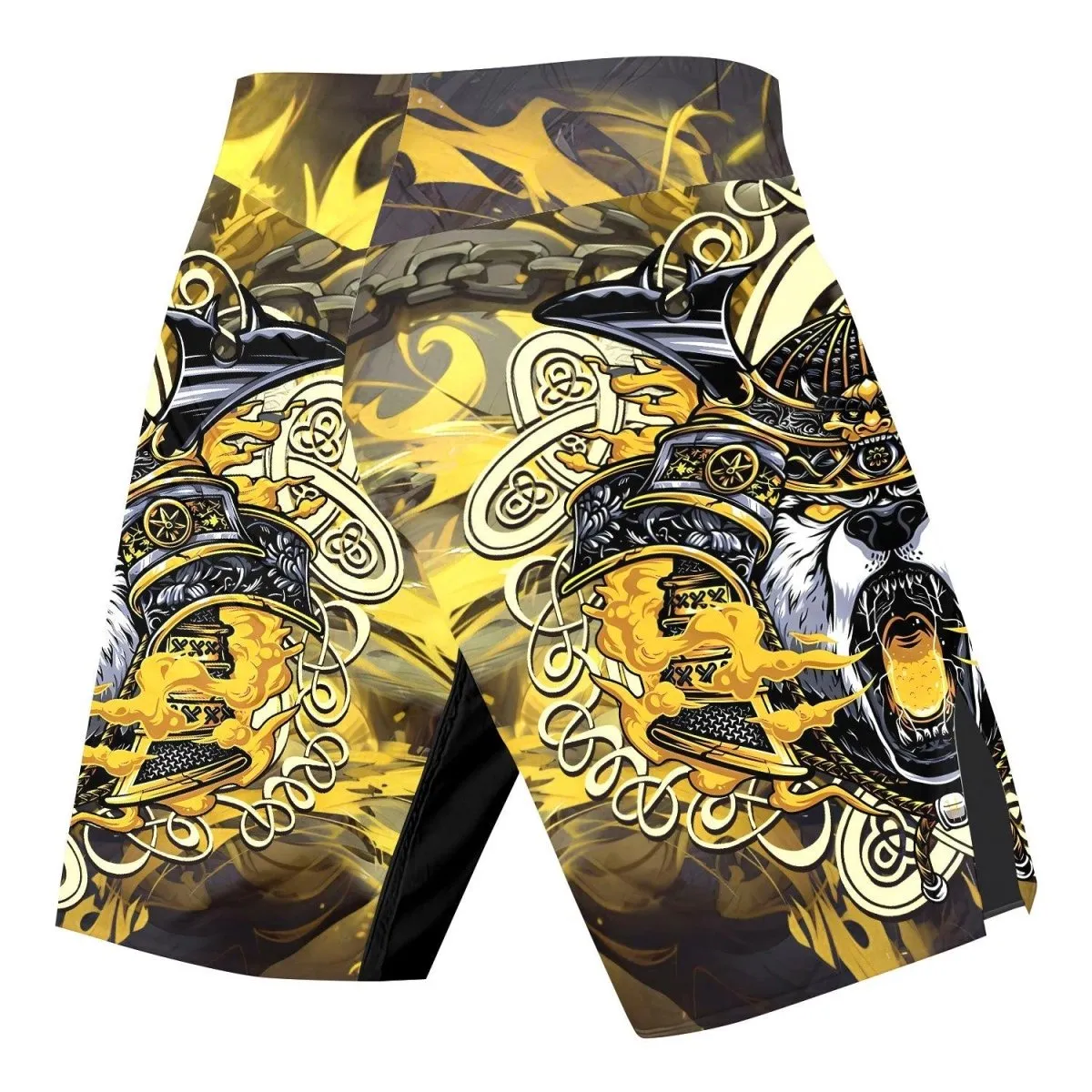 Golden Panda Skull Fight Shorts