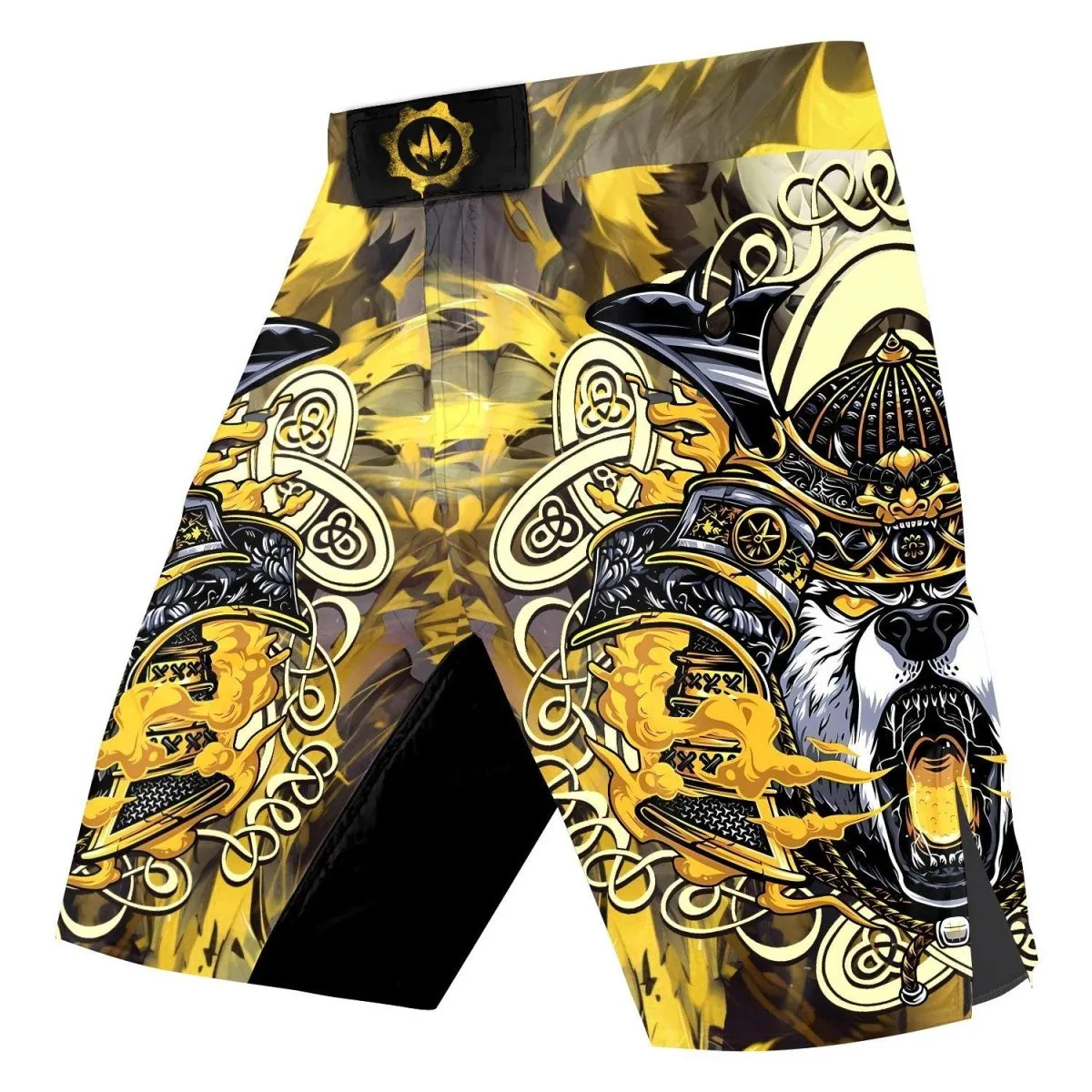 Golden Panda Skull Fight Shorts