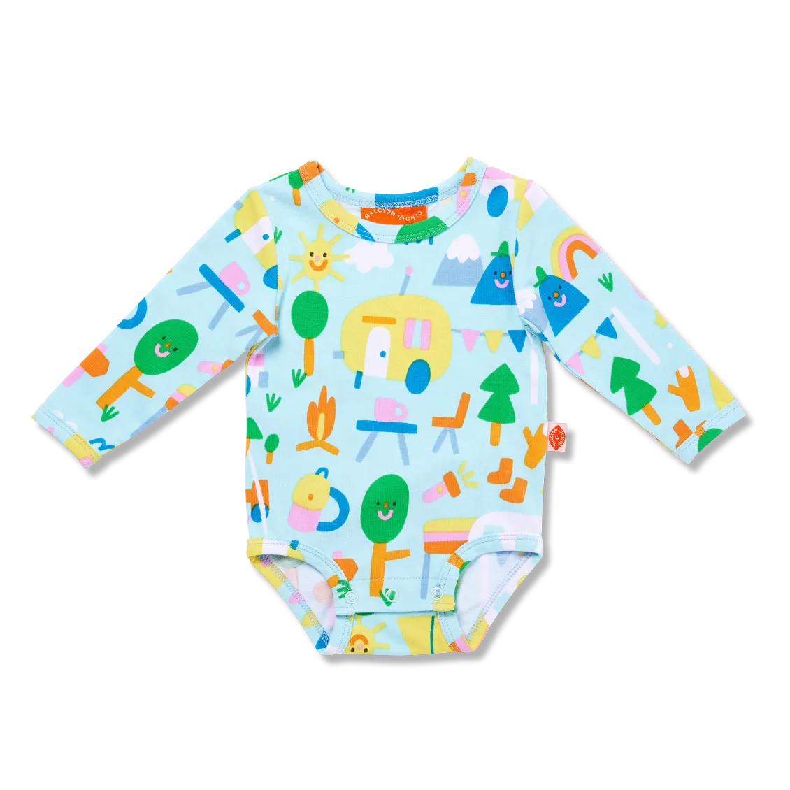 Halcyon Nights Happy Campers Long Sleeve Bodysuit