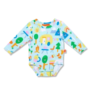 Halcyon Nights Happy Campers Long Sleeve Bodysuit