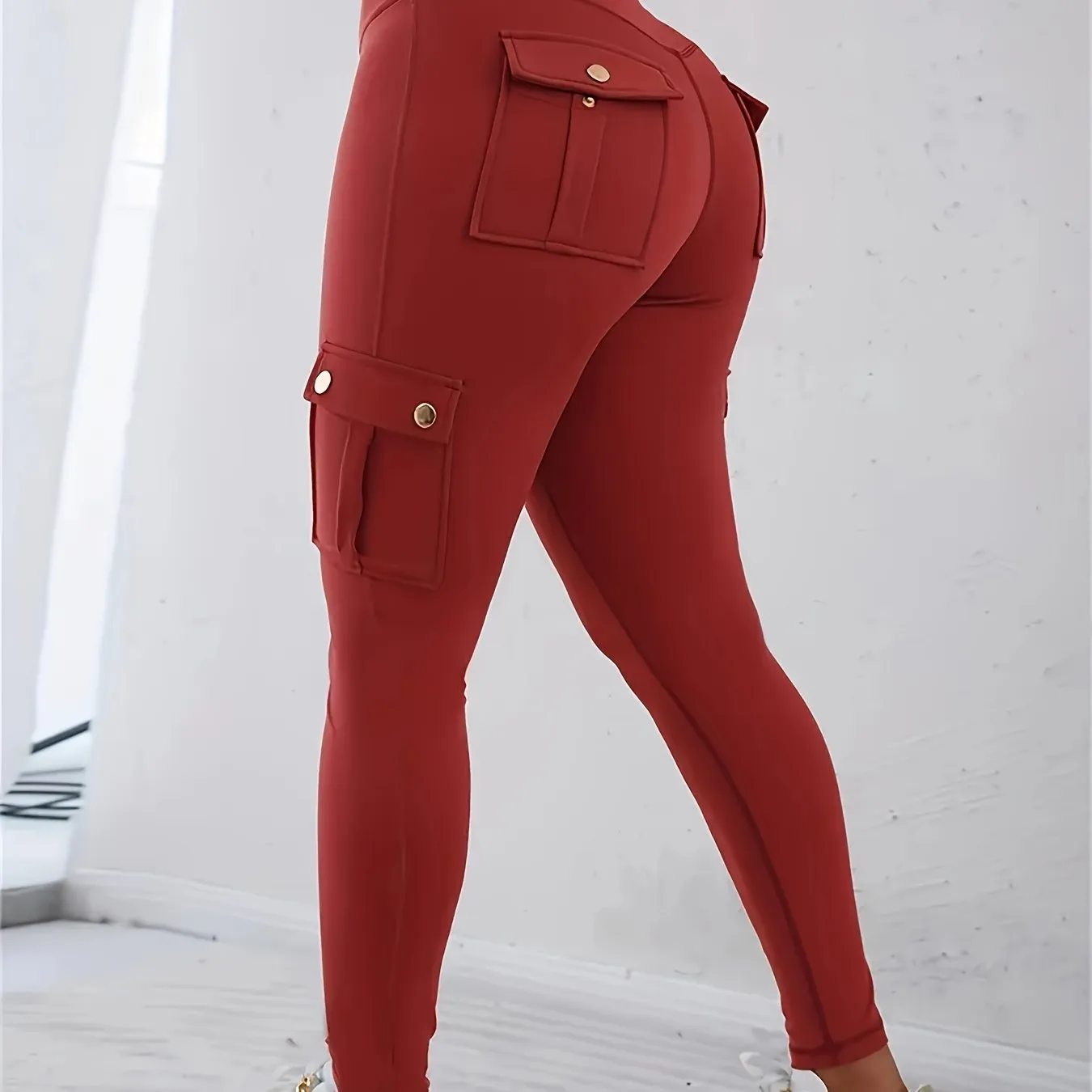 High Waisted Yoga Leggings with Pockets - Elastic Running And Sports Leggings