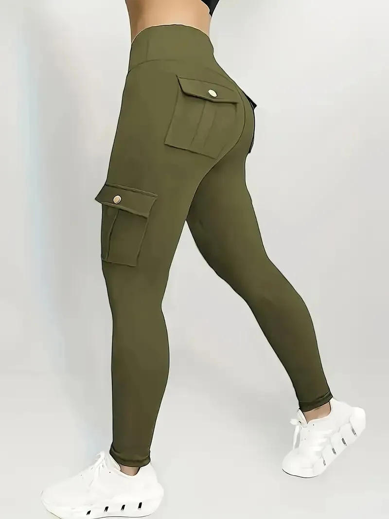 High Waisted Yoga Leggings with Pockets - Elastic Running And Sports Leggings