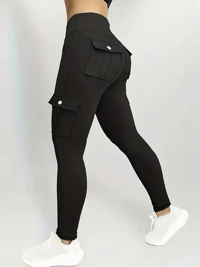 High Waisted Yoga Leggings with Pockets - Elastic Running And Sports Leggings
