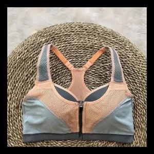 Imported Women Front Zipper Closure Push Up Padded Sports Bras