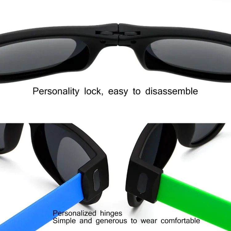 New Fashion Crimp Folding Mirror Pops Polarized Sunglasses Casual UV400 Protection Glasses for Men / Women(White)