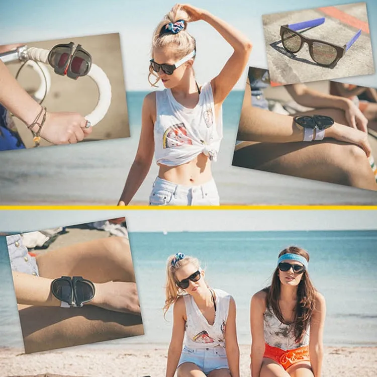 New Fashion Crimp Folding Mirror Pops Polarized Sunglasses Casual UV400 Protection Glasses for Men / Women(White)