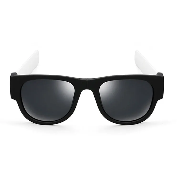 New Fashion Crimp Folding Mirror Pops Polarized Sunglasses Casual UV400 Protection Glasses for Men / Women(White)