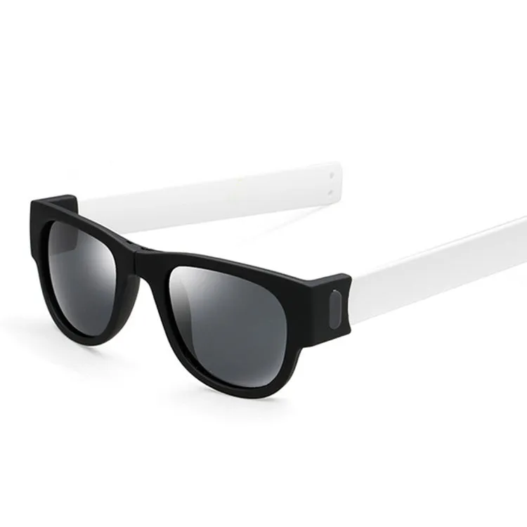 New Fashion Crimp Folding Mirror Pops Polarized Sunglasses Casual UV400 Protection Glasses for Men / Women(White)