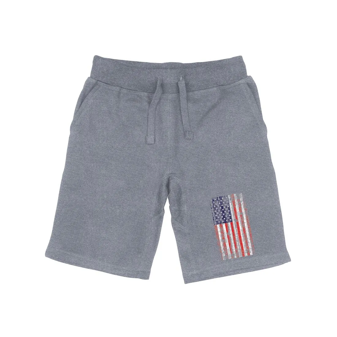 RAPDOM TS6 Fleece Gym Shorts Distressed Patriotic Vertical USA Flag