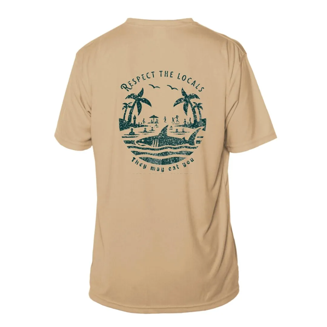 Respect the Locals Shark Sun Shirt UPF50 - Name-Drop Custom Location