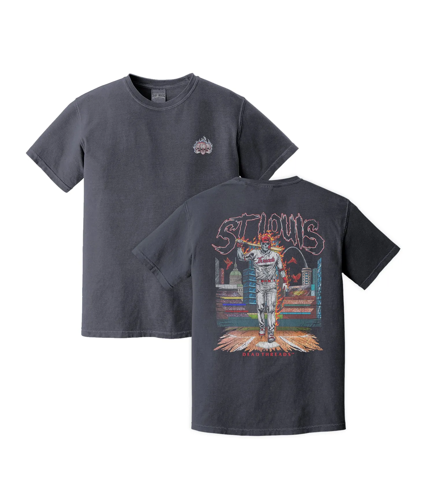 ST. LOUIS BASEBALL - "3 SKULL" PREMIUM SHIRT