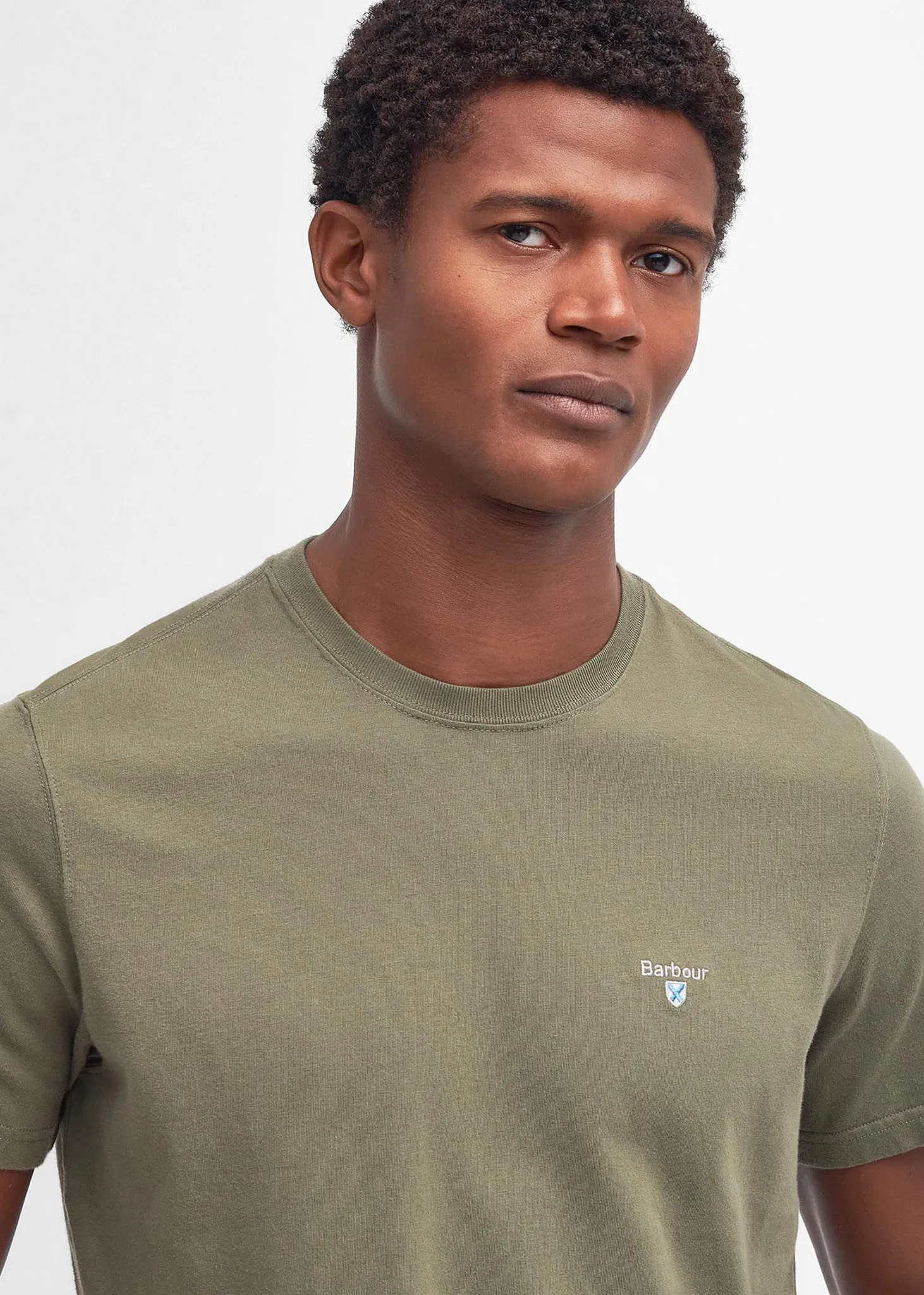 Tartan sports tee - pale sage