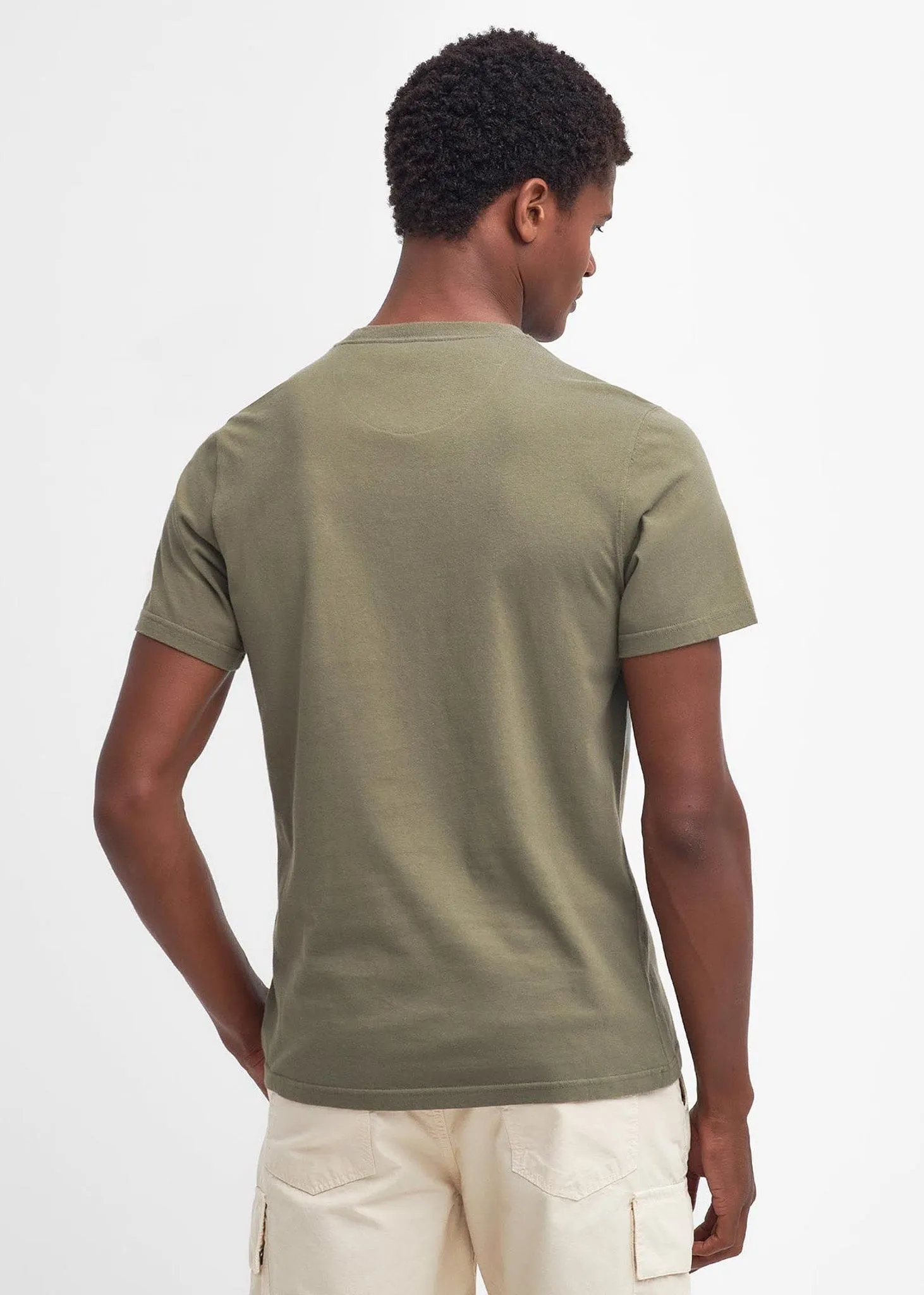 Tartan sports tee - pale sage