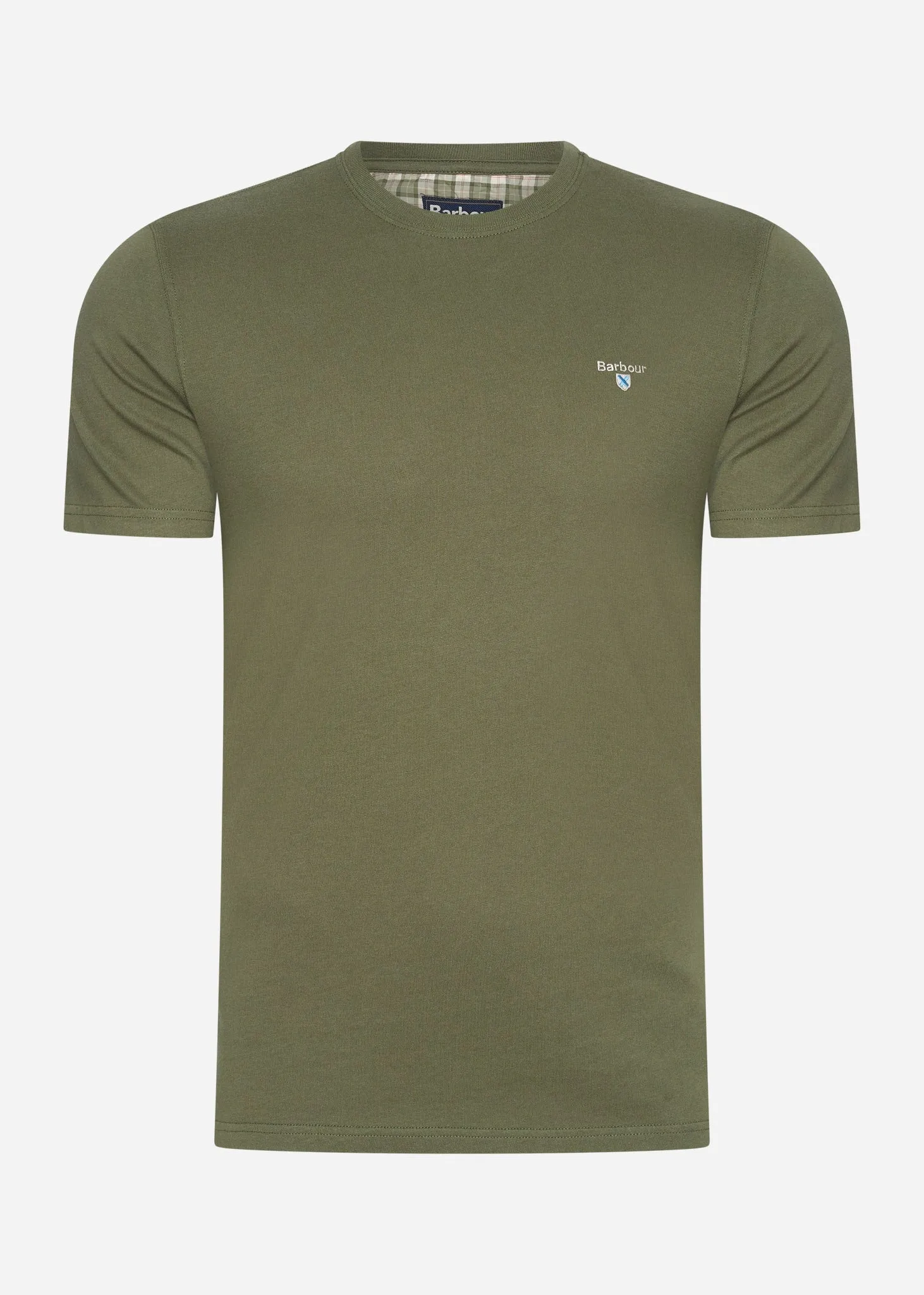 Tartan sports tee - pale sage