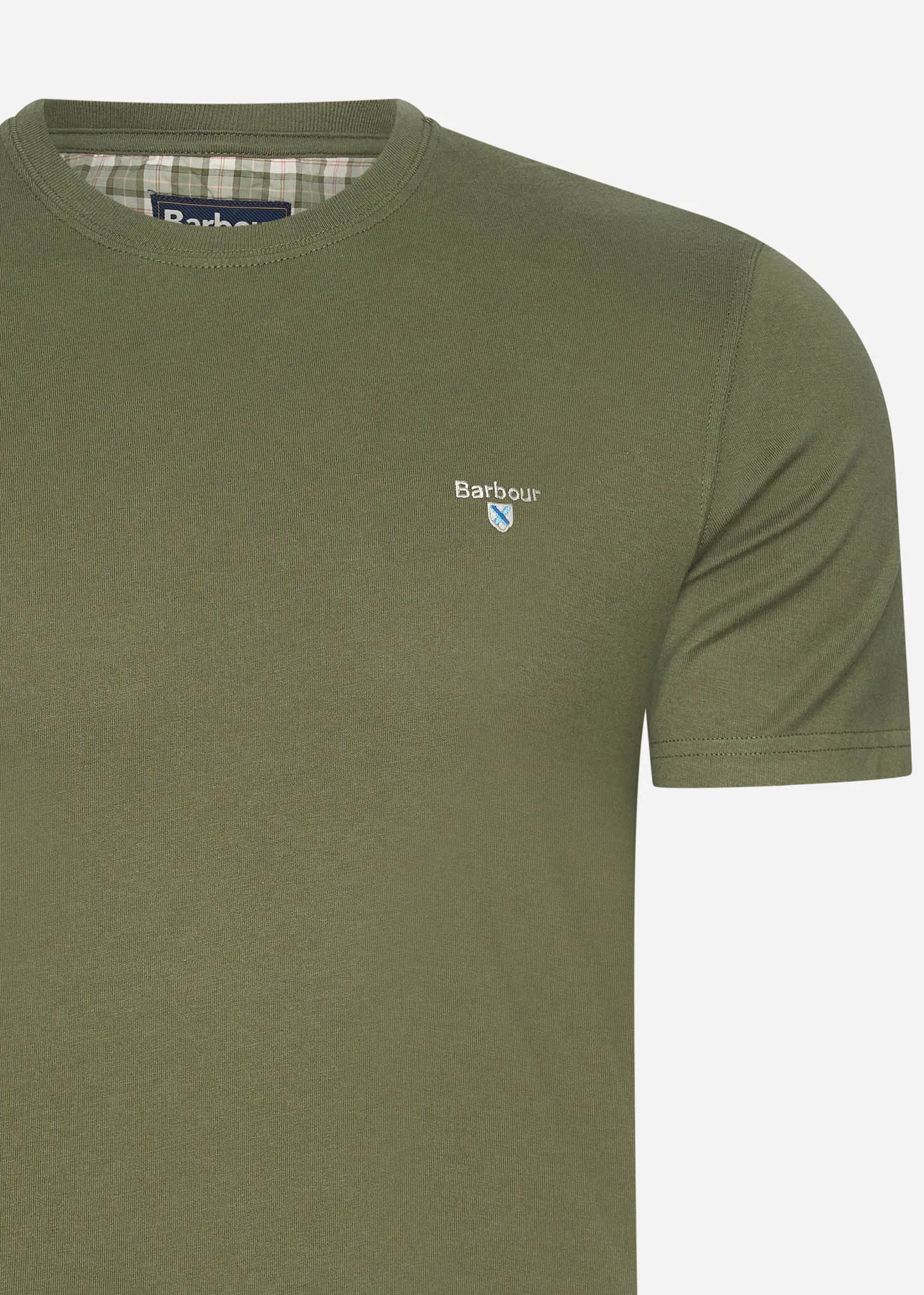 Tartan sports tee - pale sage