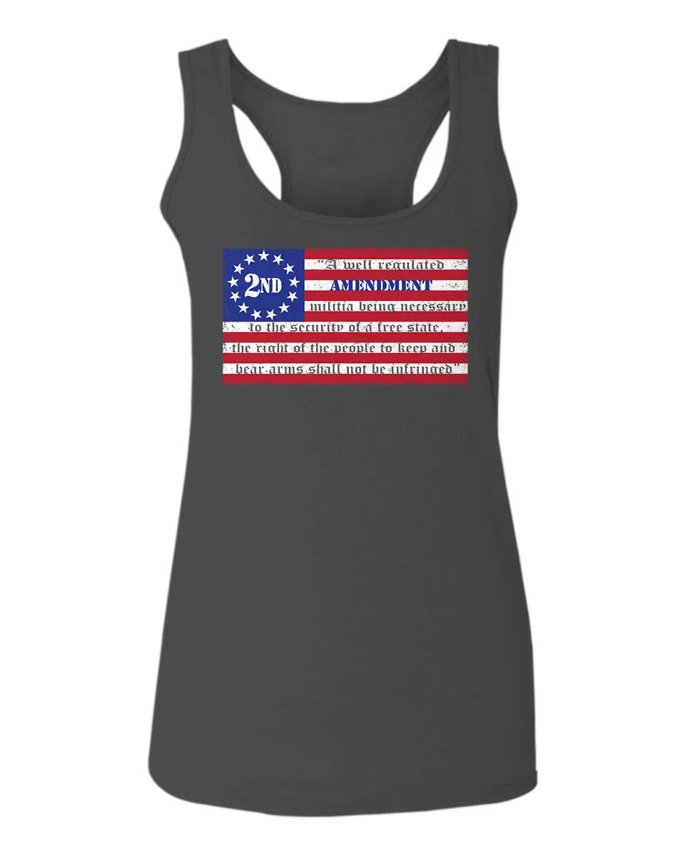 VICES AND VIRTUESS 2nd Amendment 1776 George Washington Flag American USA Guns Control  women's Tank Top sleeveless Racerback