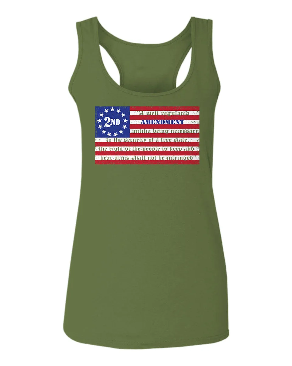 VICES AND VIRTUESS 2nd Amendment 1776 George Washington Flag American USA Guns Control  women's Tank Top sleeveless Racerback