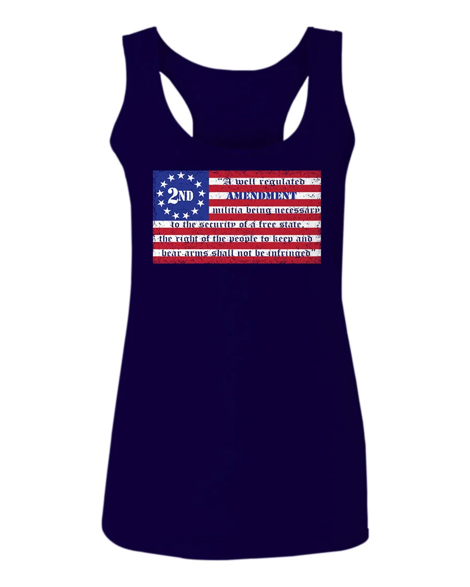 VICES AND VIRTUESS 2nd Amendment 1776 George Washington Flag American USA Guns Control  women's Tank Top sleeveless Racerback