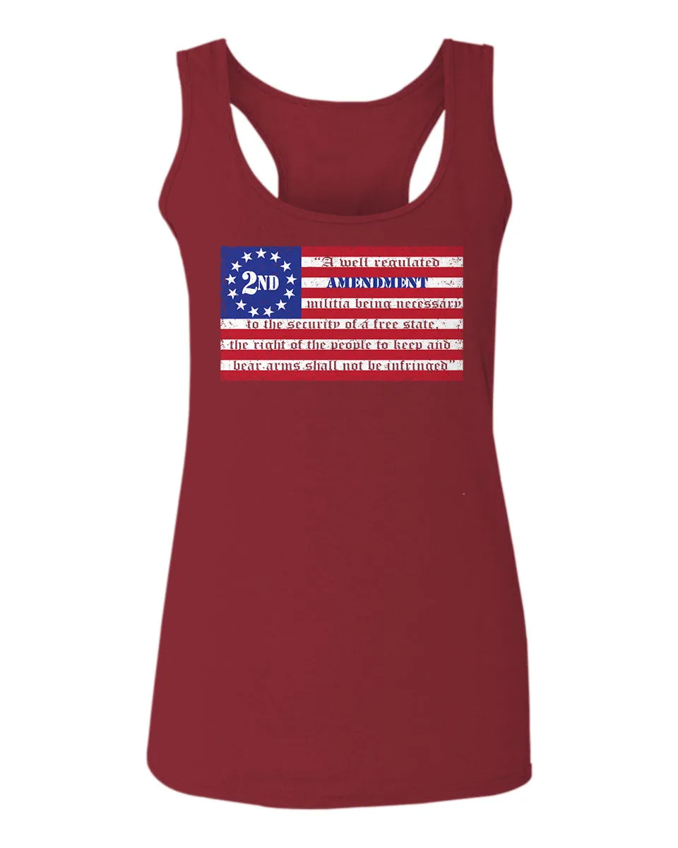 VICES AND VIRTUESS 2nd Amendment 1776 George Washington Flag American USA Guns Control  women's Tank Top sleeveless Racerback